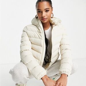 Brave Soul Women's Off-White Puffer Jacket